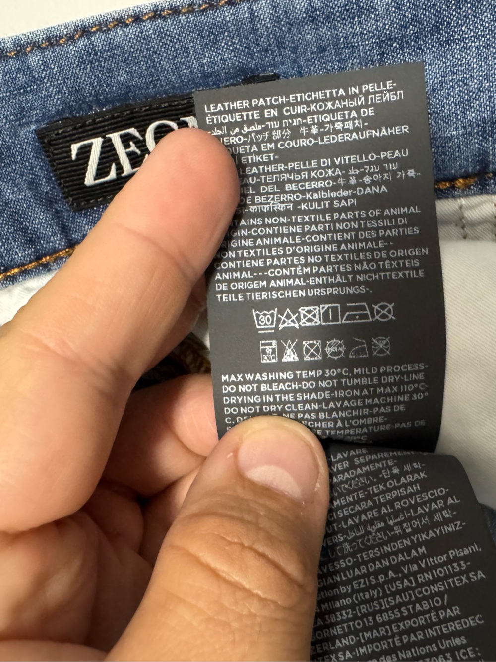 ❌SOLD❌115 ZEGNA Men's Slim Fit Roccia City Cotton-Linen Jeans - Blue, 36R - Picture 12 of 16